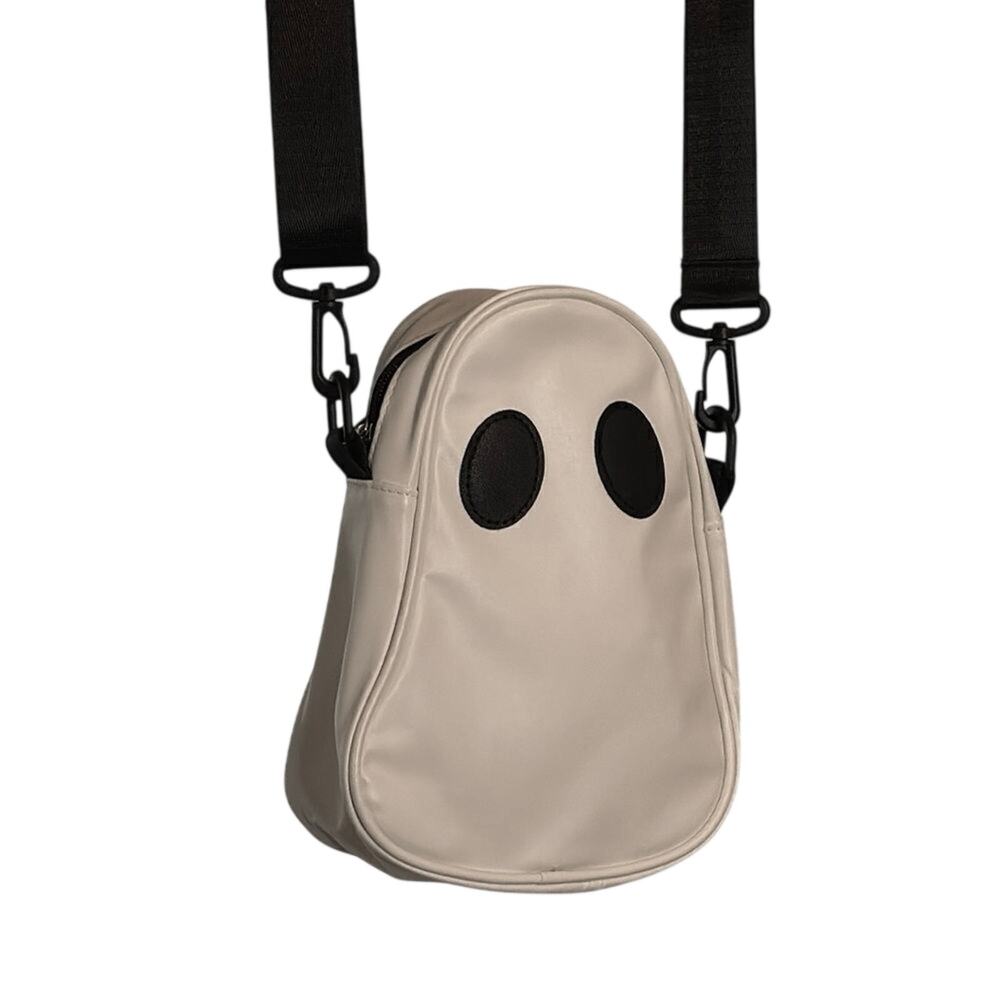 Ghost Crossbody Bag White Halloween Purse Mini Shoulder Bag Adjustable Strap